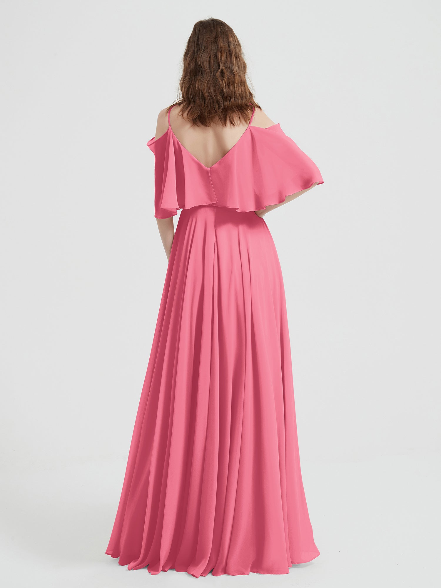 Spaghetti Strap Dresses with Flutter Sleeves Watermelon